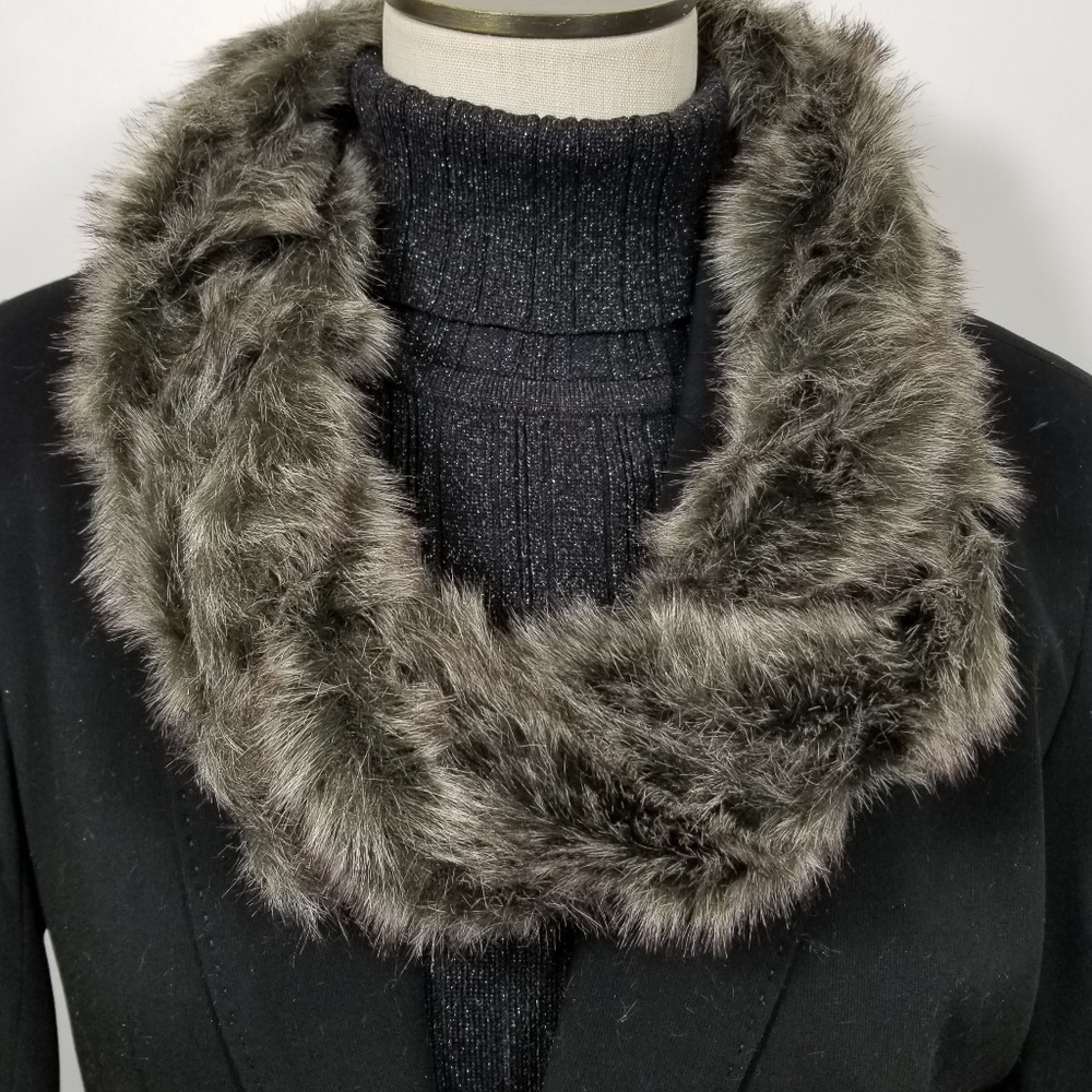 Brown Soft Faux Fox Fur Necklace Infinity Scarf